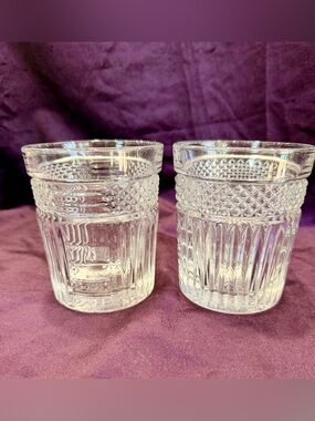 Vintage Libbey Radiant Double Old Fashioned Glasses - Set of 2